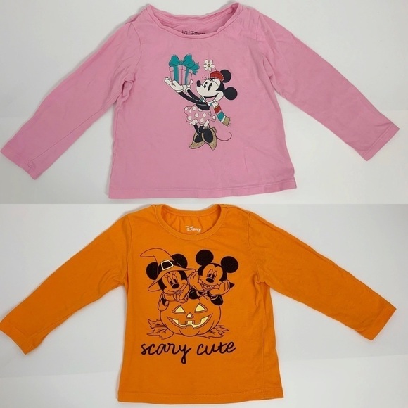 Disney bundle of 1 Minnie Mouse, Mickey Mouse Halloween scary cute tops Sz 3 - Picture 1 of 7